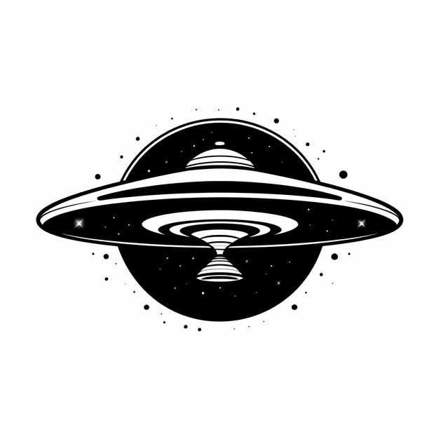 Foto illustrazione di illustrazione vettoriale di un logo ufo nello stile di hig