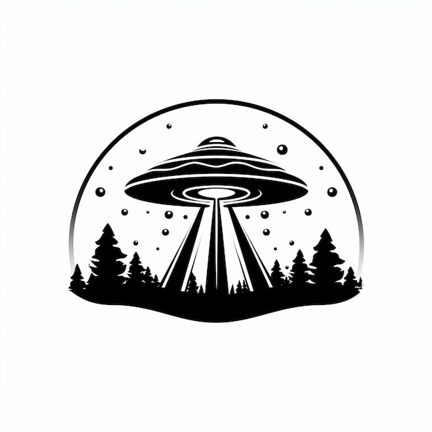 illustration of vector illustration of an ufo logo in the style of hig