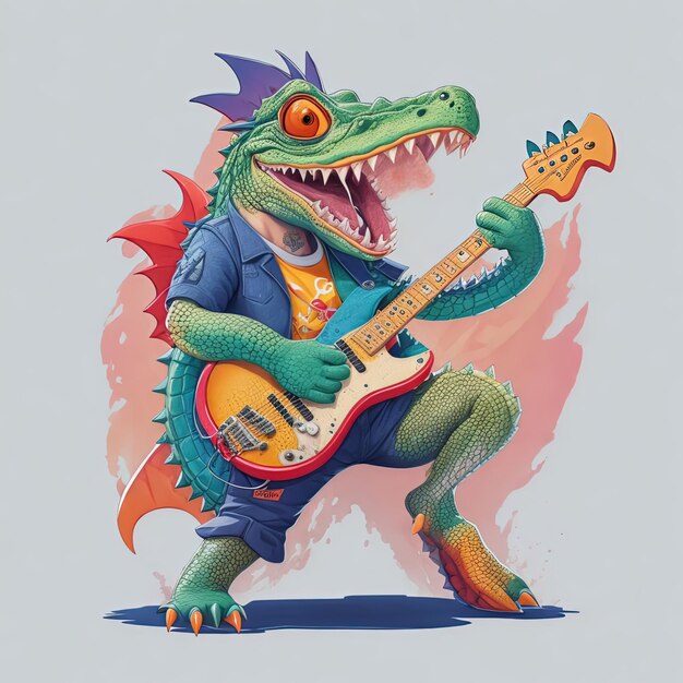 illustration vector t shirt colorful character crocodile design