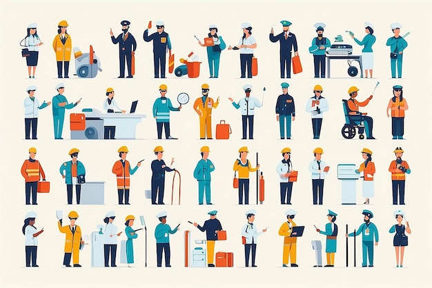 Photo illustration vector of various careers and professions