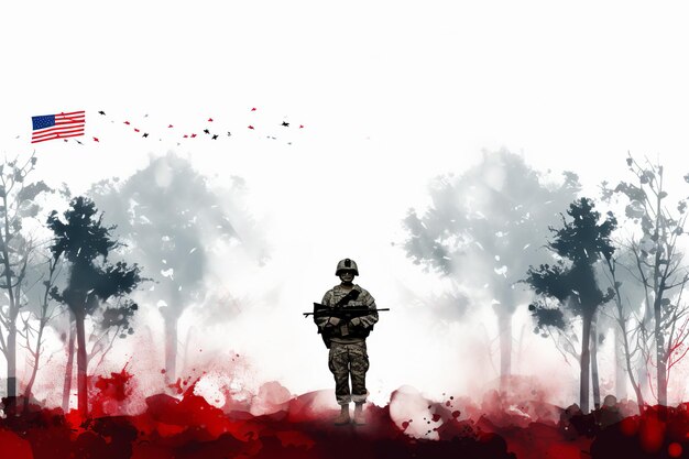 Foto illustrazione del poster illustrativo della giornata dei veterani onorando tutti i generativi ai