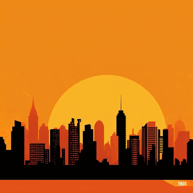 Illustration of a vibrant city skyline