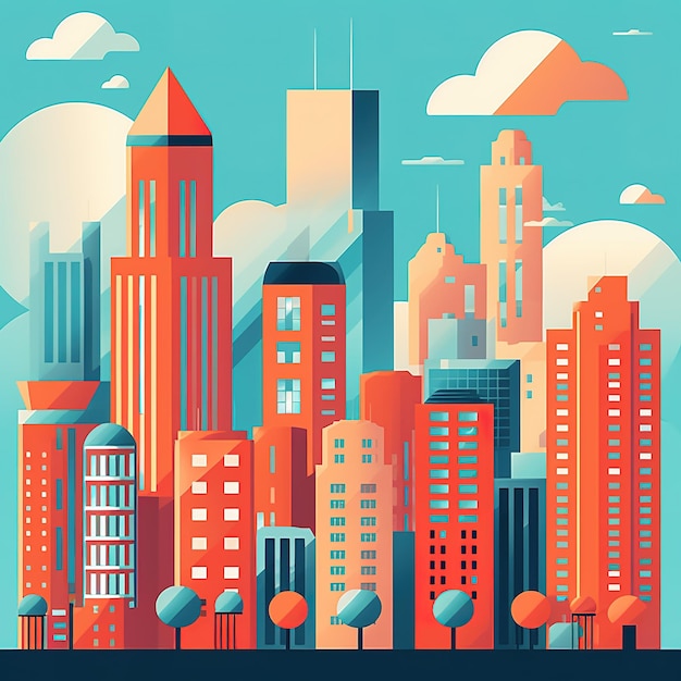 Photo illustration of a vibrant city skyline