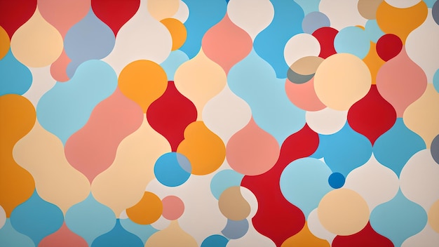 Illustration of a vibrant and playful wall adorned with an array of colorful circles