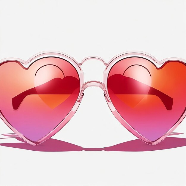 Illustration of a view of heartshapes sunglasses on white background