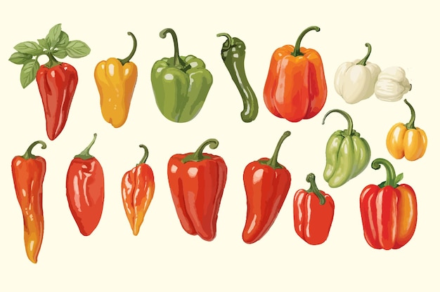 Illustration of a vintage peppers