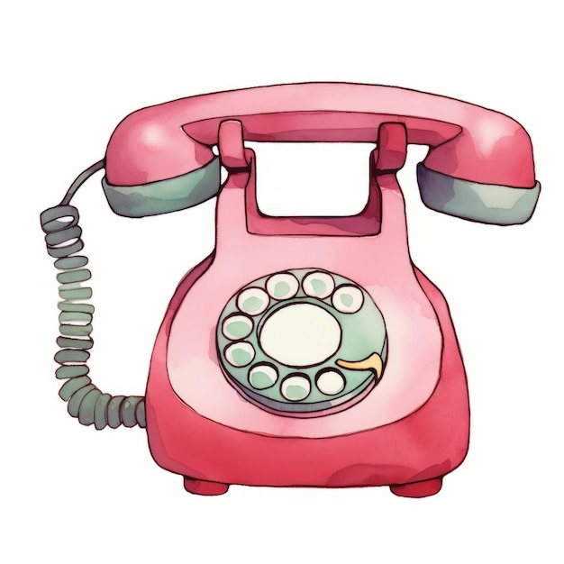 Illustration of a vintage telephone on a white background Vector