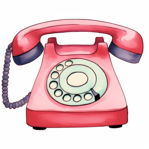 Photo illustration of a vintage telephone on a white background vector