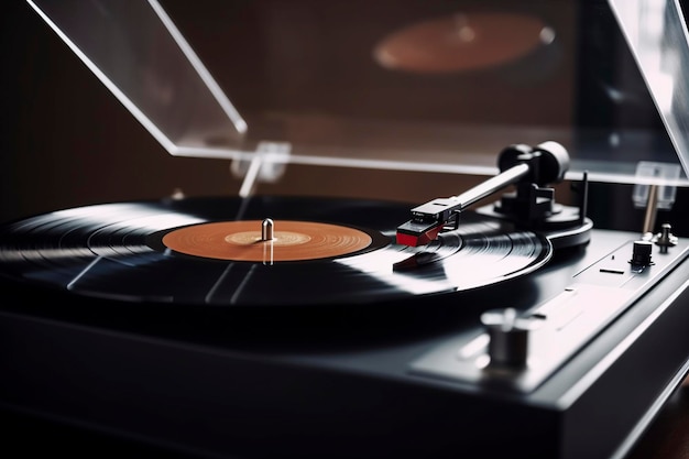 illustration vinyl record player generative ai