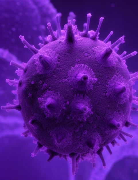 Illustration of a virus in the human body