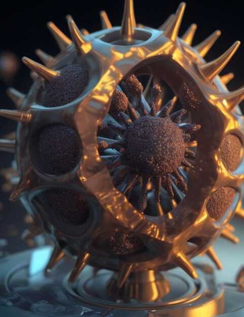 Illustration of a virus in the human body