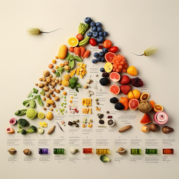 Foto illustrazione dei grafici delle vitamine