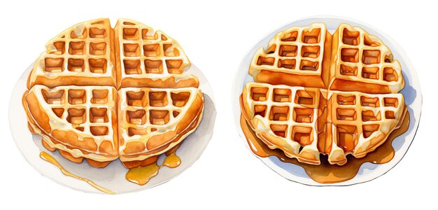 Illustration waffle isolated on white