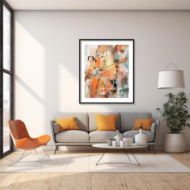 illustration of wall art mockup contemporary style home in Winnipeg