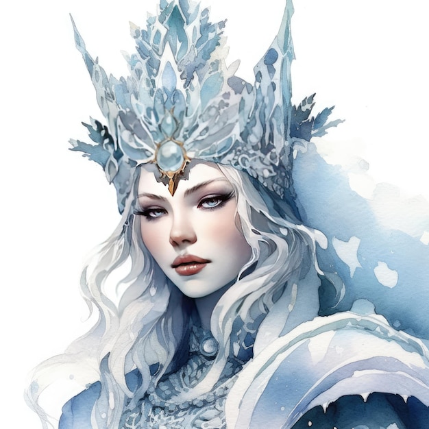 Illustration Watercolor Detailed Snow Queen