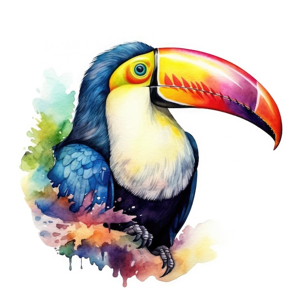 Illustration Watercolor Detailed Toucan