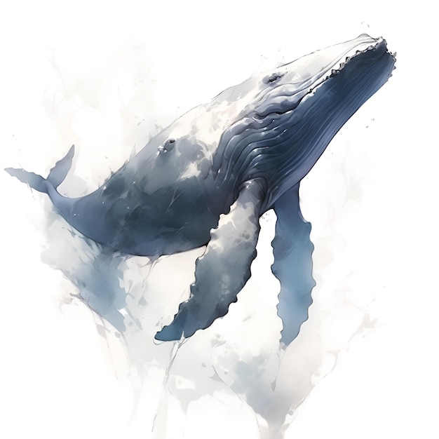 illustration of the whale in the sea