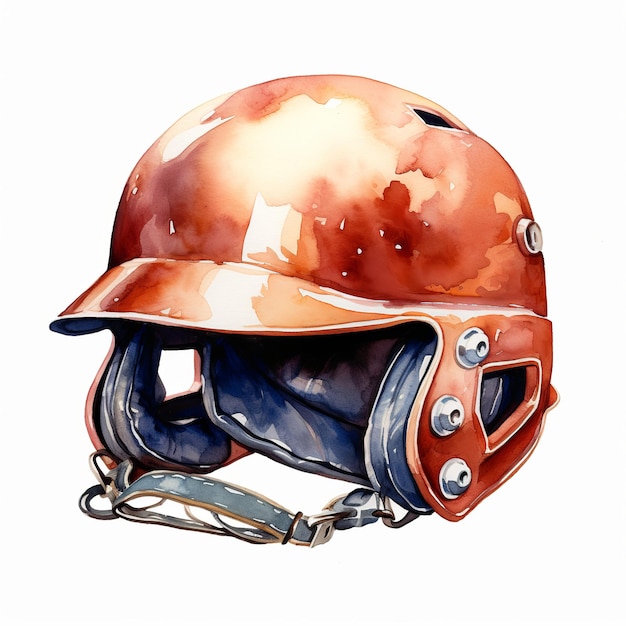 illustration of whimsical illustration on of a stylish baseball helmet