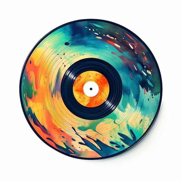 illustration of whimsical illustration on of a vinyl record an enduring