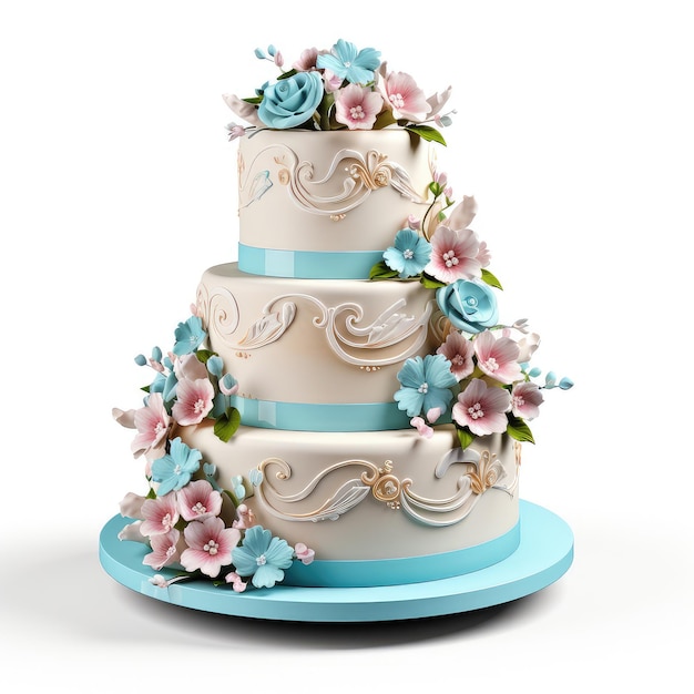 illustration white artwork wedding cake