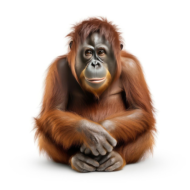 illustration white canvas orangutan