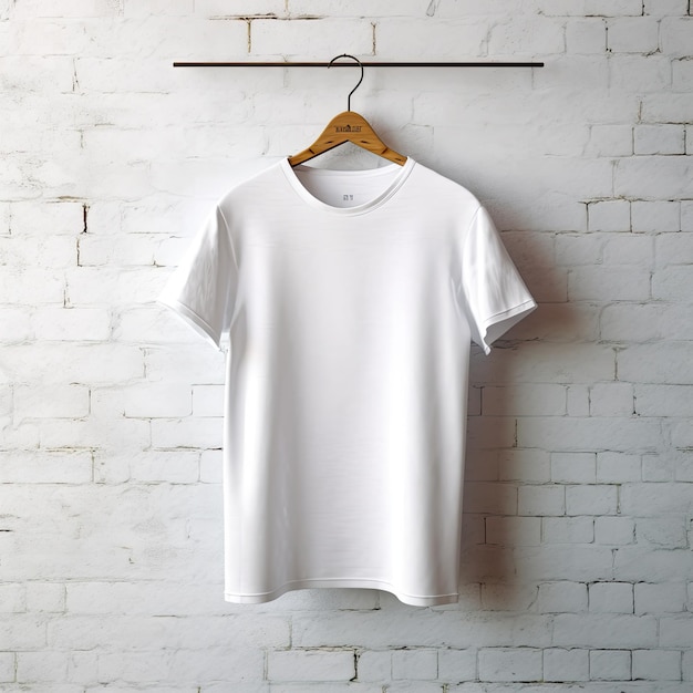 Illustration of a white plain tshirt mockup AI GeneratedxA