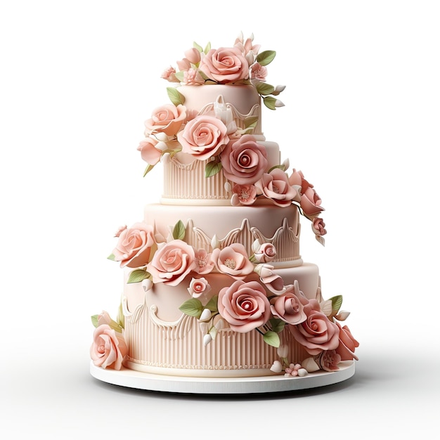 illustration white scene wedding cake