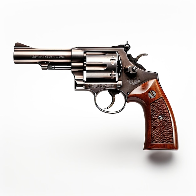 Photo illustration white shot revolver