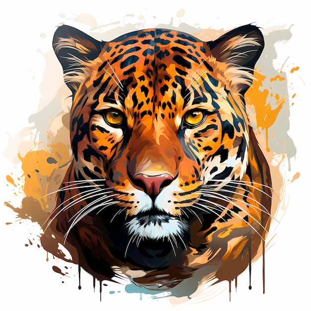 illustration of wild feline large Brazilian jaguar