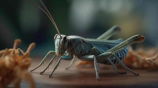 Illustration of wild locusts in the forest