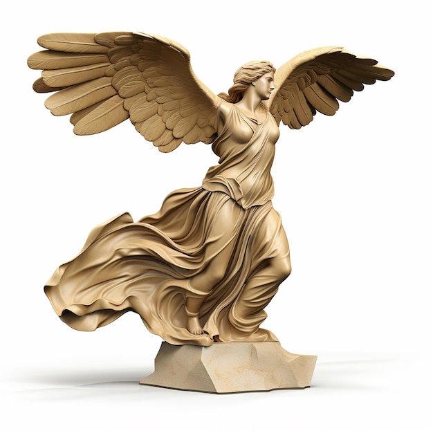 illustration of Winged Victory of SamothraceA 3D sculpture portra