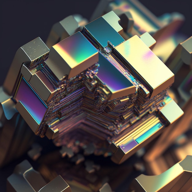 Illustration with bismuth texture