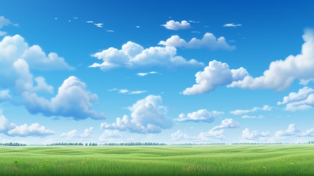 An illustration with clouds over a plain digital illustration