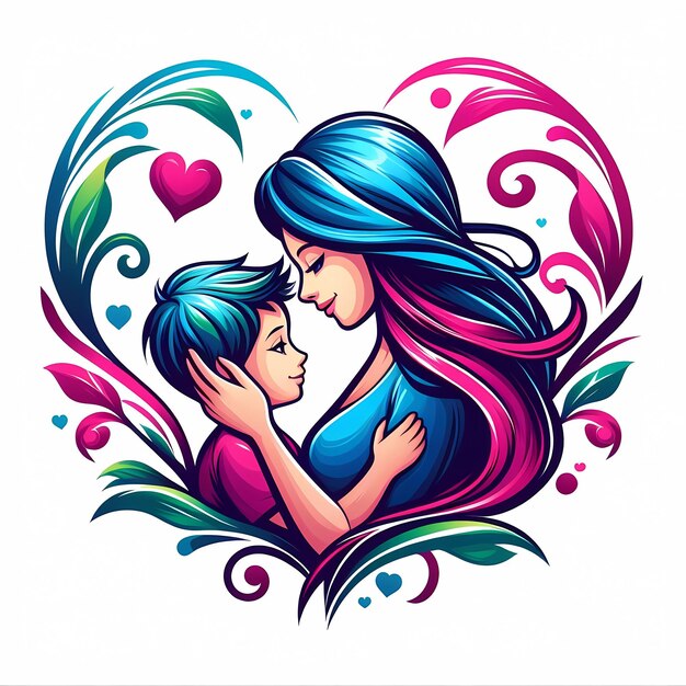 Illustration with mothers day design