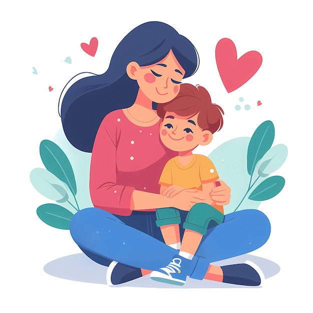 Illustration with mothers day design