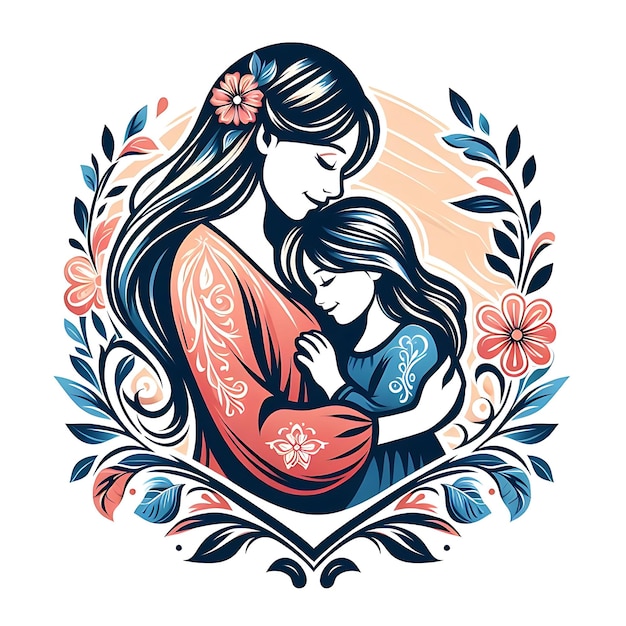 Illustration with mothers day design