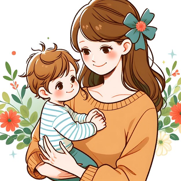 Illustration with mothers day design