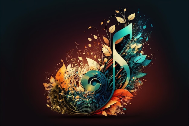 Photo illustration with musical motifs