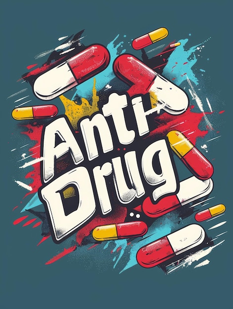 Photo illustration with text to commemorate anti drug day