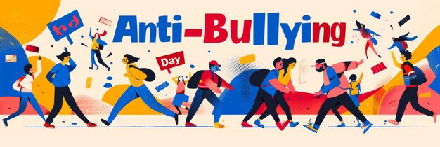 Photo illustration with text to commemorate antibullying day