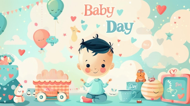 赤ちゃんの日を記念するイラストとテキスト
