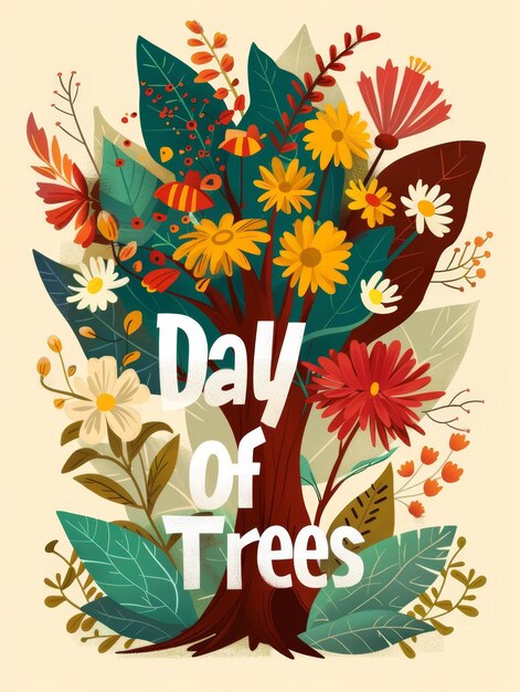 Photo illustration with text to commemorate day of trees