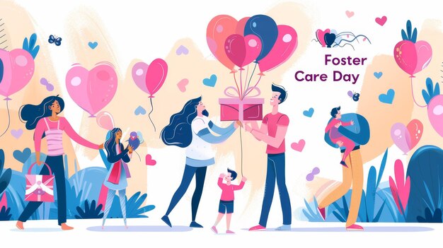 illustration with text to commemorate Foster Care Day