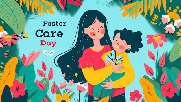 Photo illustration with text to commemorate foster care day