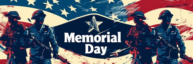 illustration with text to commemorate Memorial Day