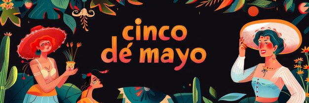 illustration with text to commemorate a mexican cinco de mayo