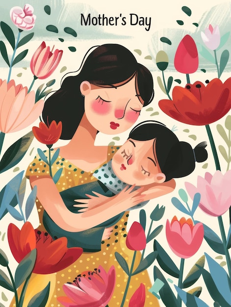 illustration with text to commemorate Mothers Day