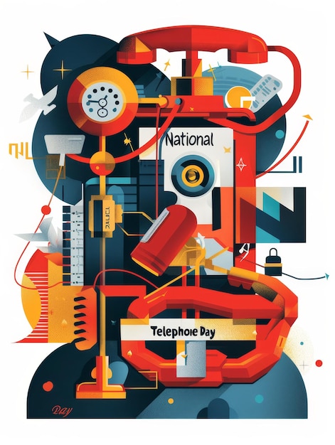 Photo illustration with text to commemorate national telephone day