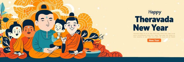 illustration with text to commemorate Theravada New Year