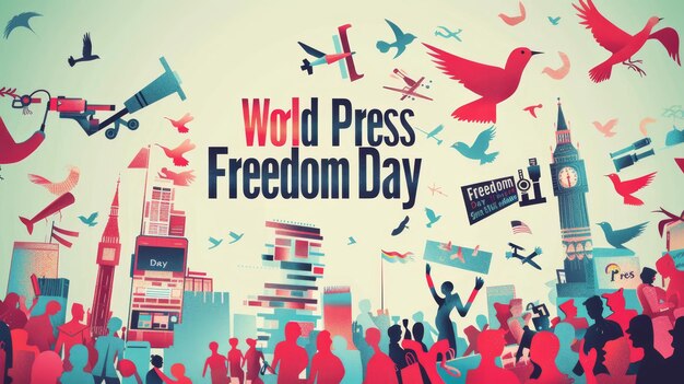 illustration with text to commemorate World Press Freedom Day